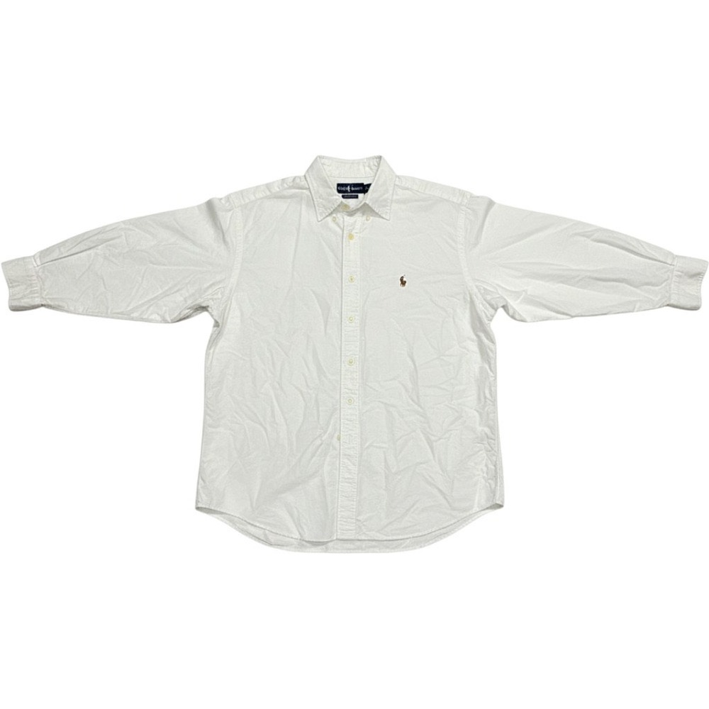 Ralph Lauren Classic Fit White Oxford Button Down Shirt Mens 17 XL Long Sleeve